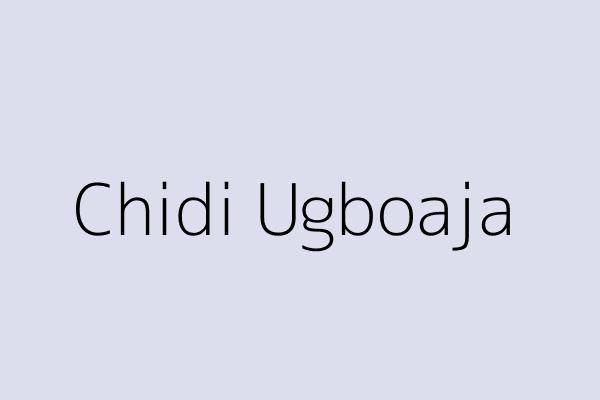 Chidi Ugboaja